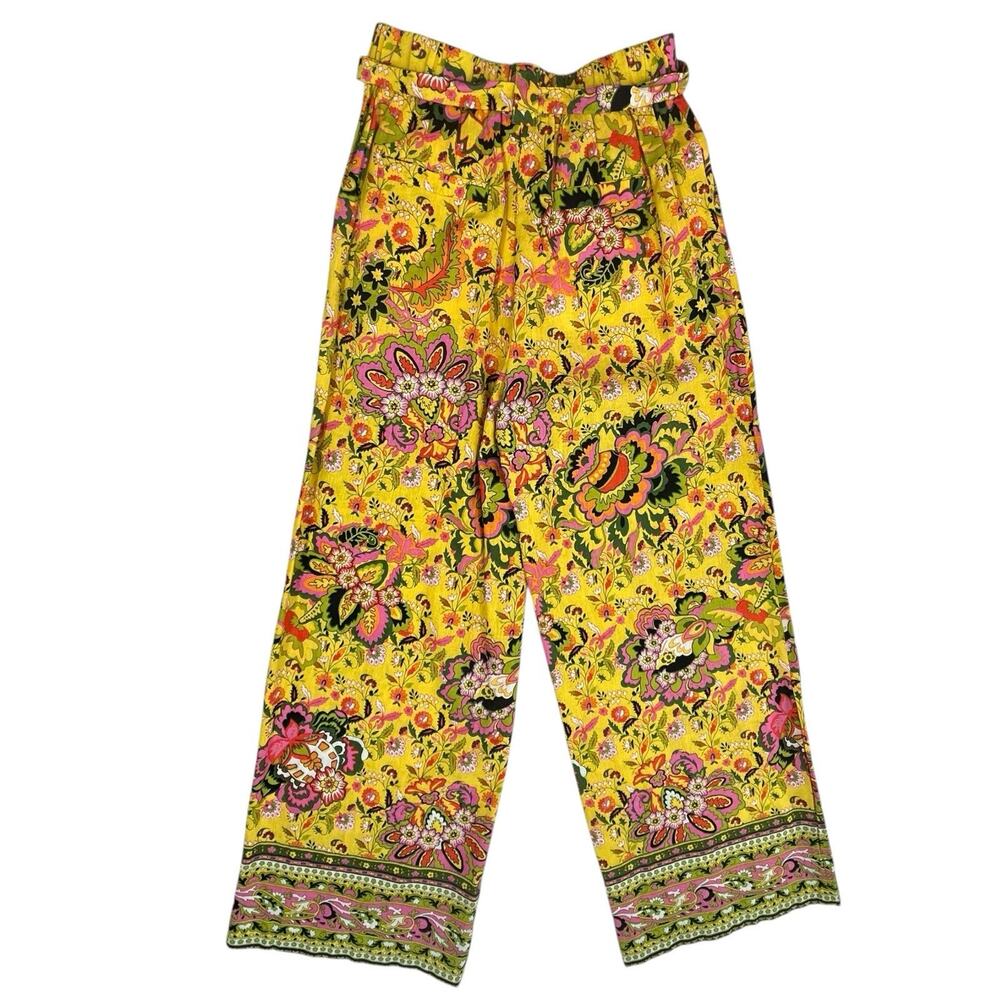 NWT Gibson & Latimer Pull On Casual Wide Leg Pants Linen Blend Floral Belt Sz S - Picture 5 of 15